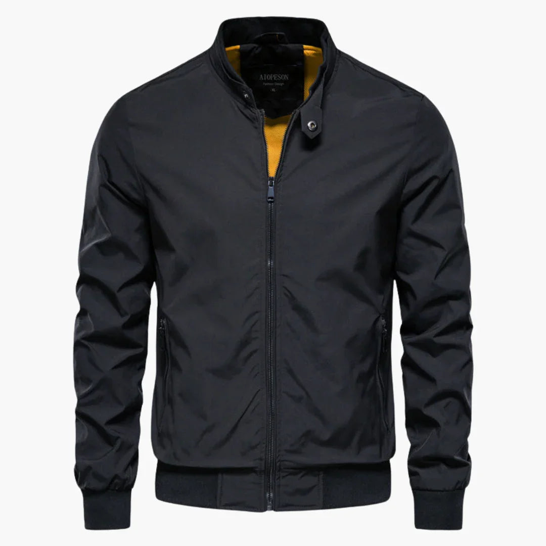 NOUVEAU RICHE Freizeitjacke Leicht Herren Alltagsjacke Mit Struktur Schwarz