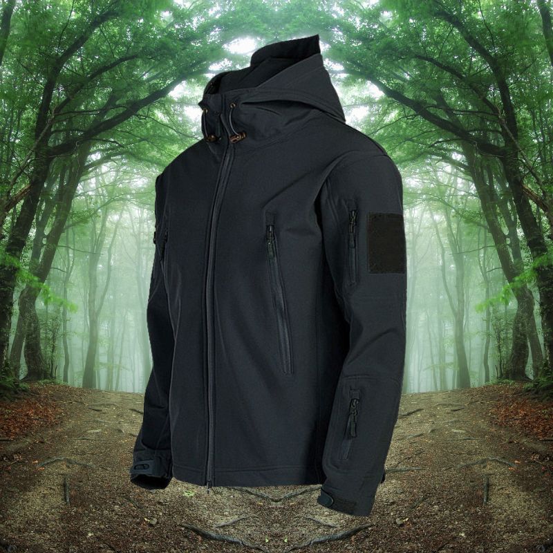 NOUVEAU RICHE Wasserdichte Jacke Herren Outdoor Alltagsbegleiter Komfort Schwarz