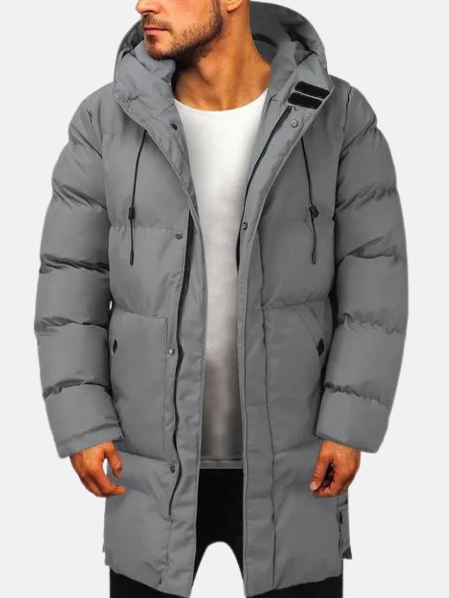 NOUVEAU RICHE Parka Jacke Herren Warm Gefüttert Mit Kuschelfüllung Grau