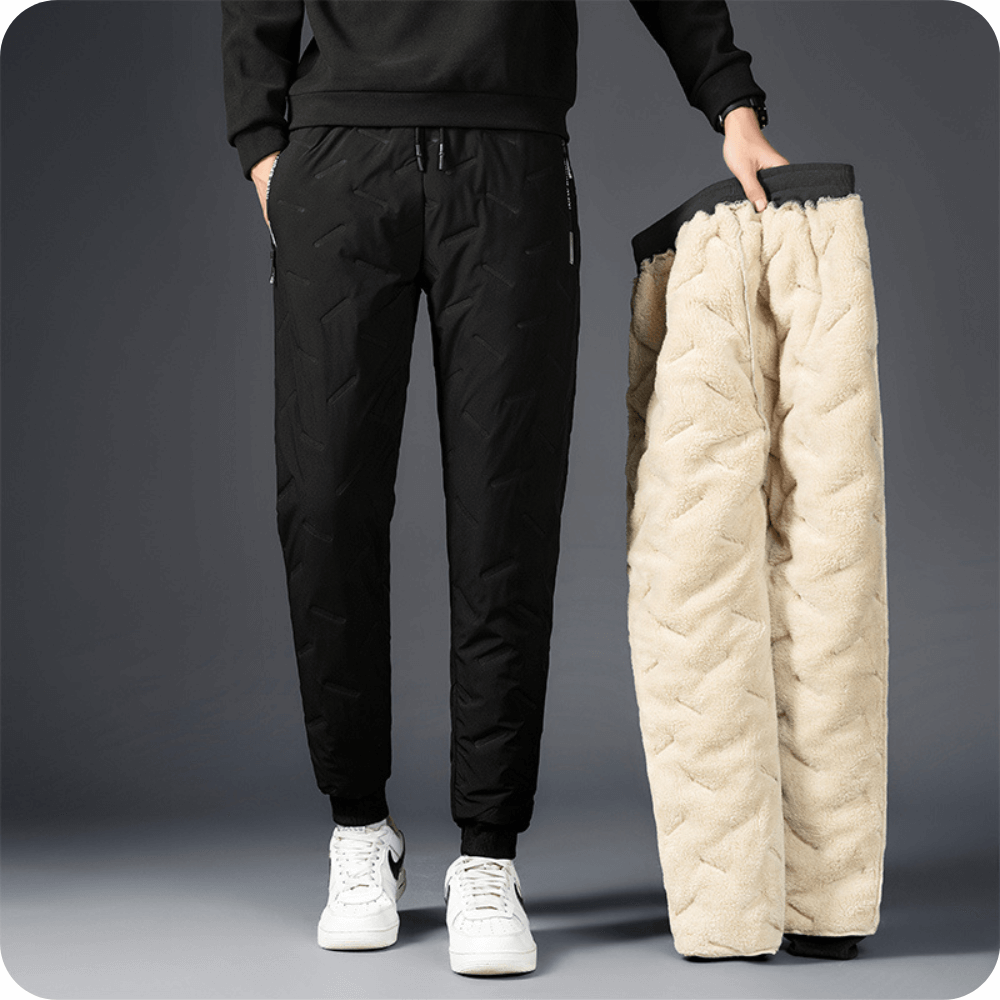NOUVEAU RICHE Ranches | Winterfütterte Fleecehose mit Elastischem Bund – Warm und Bequem