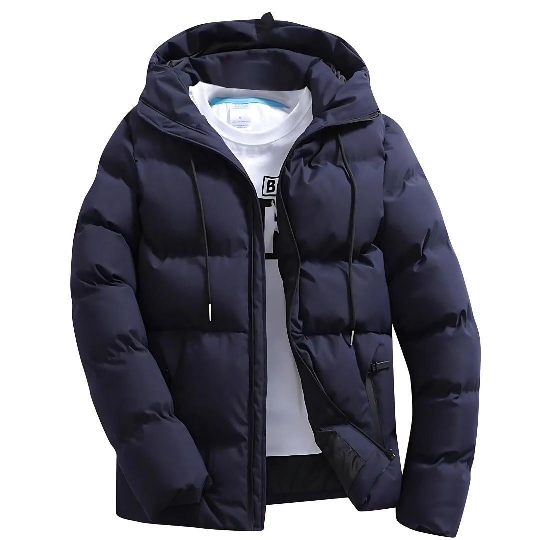 NOUVEAU RICHE Herren Winterparka – Wasserabweisender Wintermantel mit verstellbarer Kapuze & warmem Futter, 4 Farben, XS–4XL – Marmari Marineblau