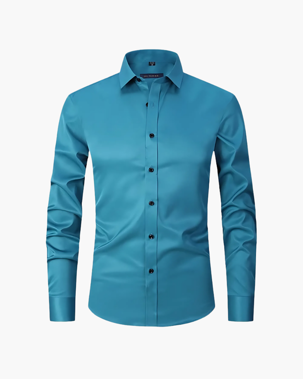NOUVEAU RICHE Slim Fit Business Hemd bügelfrei und elastisch Grünblau