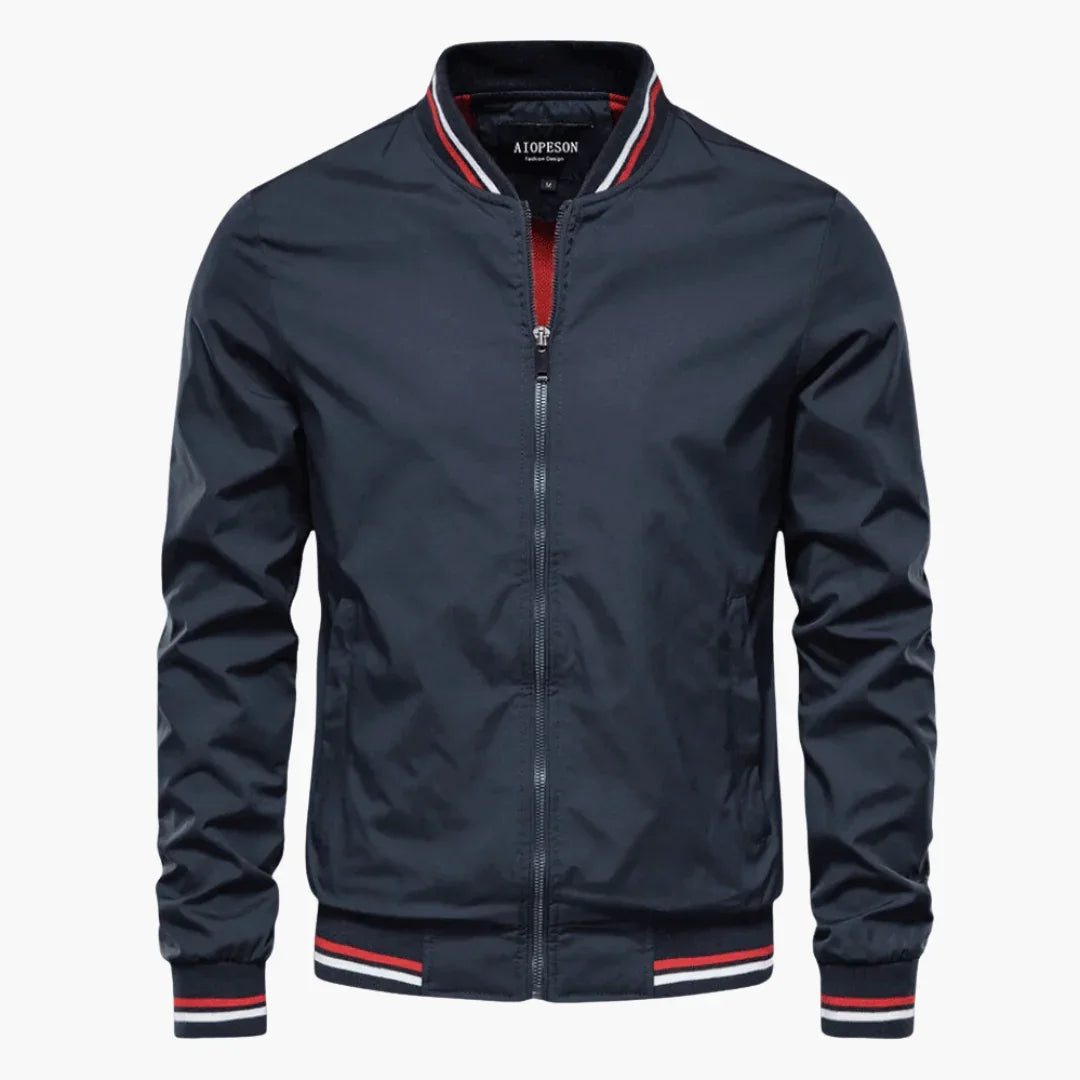 NOUVEAU RICHE Sommerjacke Herren Wasserabweisend Mit Frontverschluss Marineblau