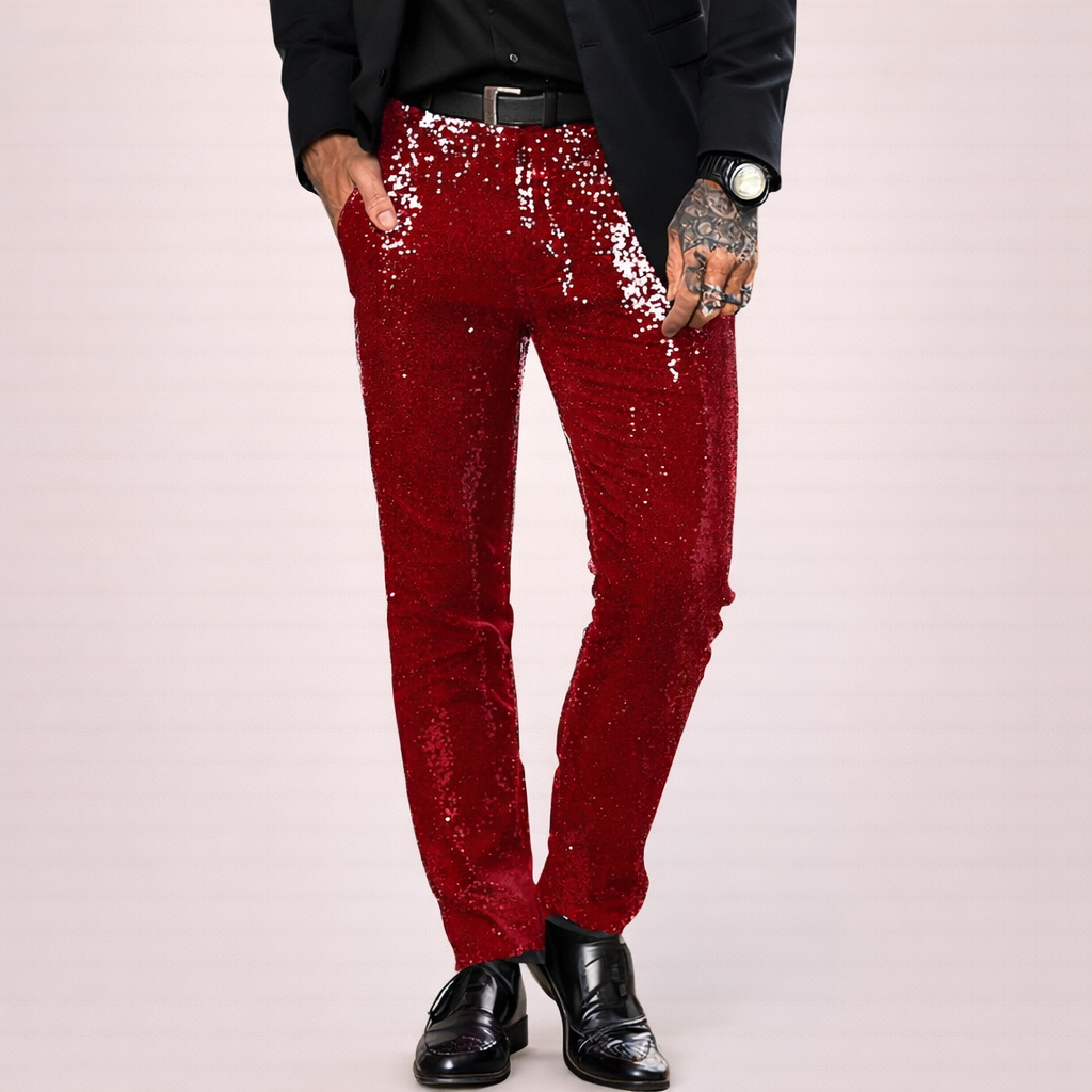 NOUVEAU RICHE Calvin | Stylische Herren Paillettenhose