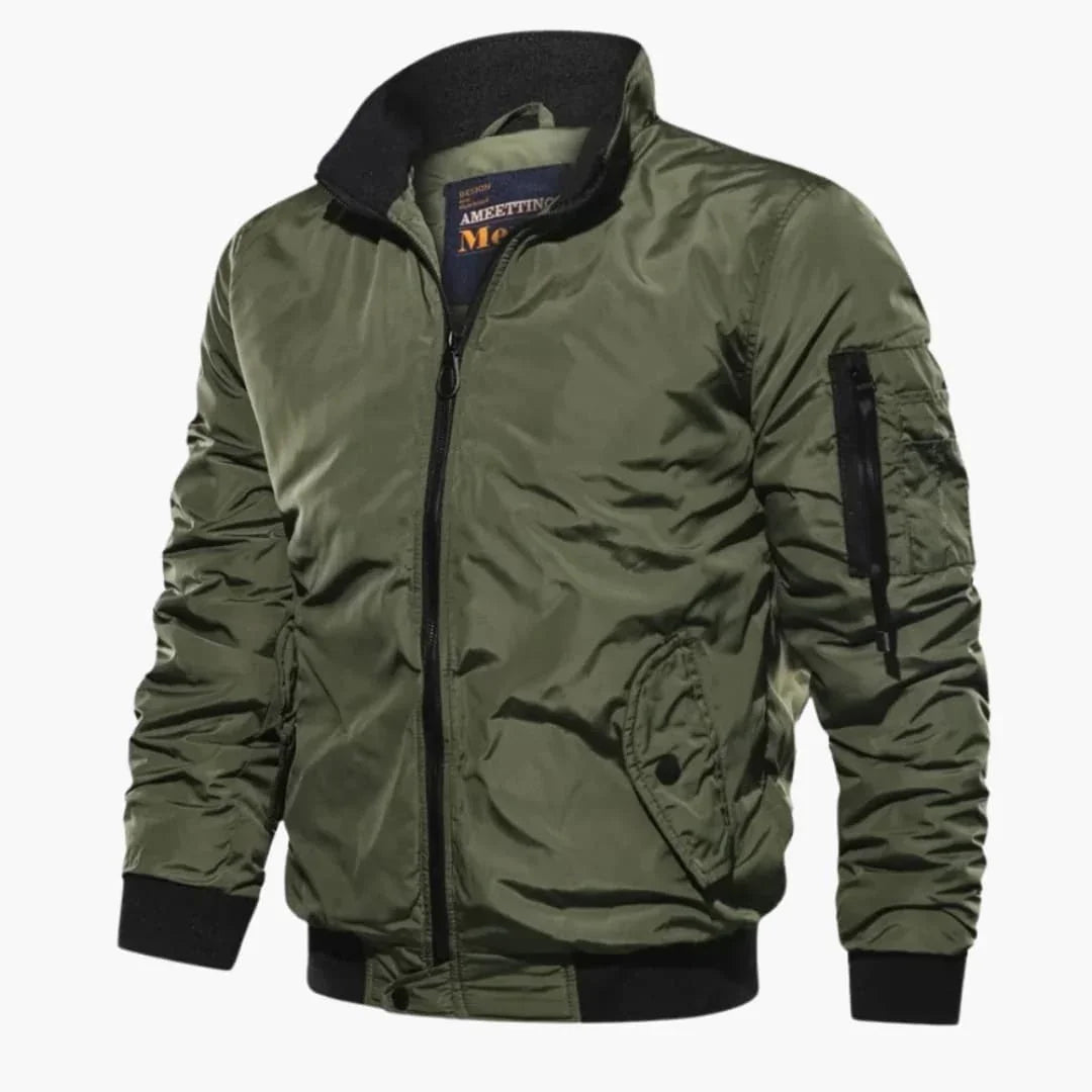 NOUVEAU RICHE Winddichte Bomberjacke Für Herren Leicht Übergangsjacke Grün