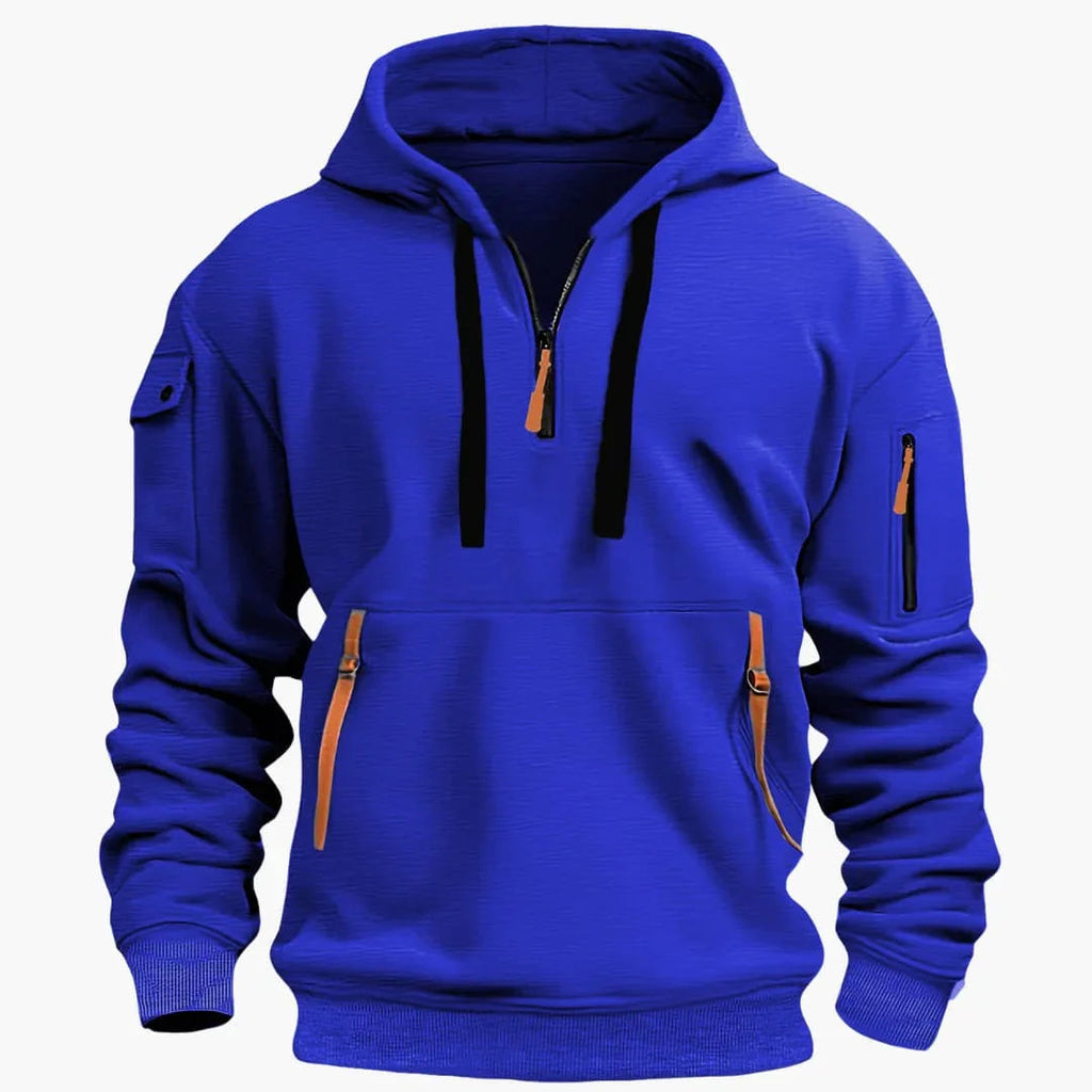 NOUVEAU RICHE Hoodie Für Herren Mit Struktur Und Vielseitige Passform Marineblau