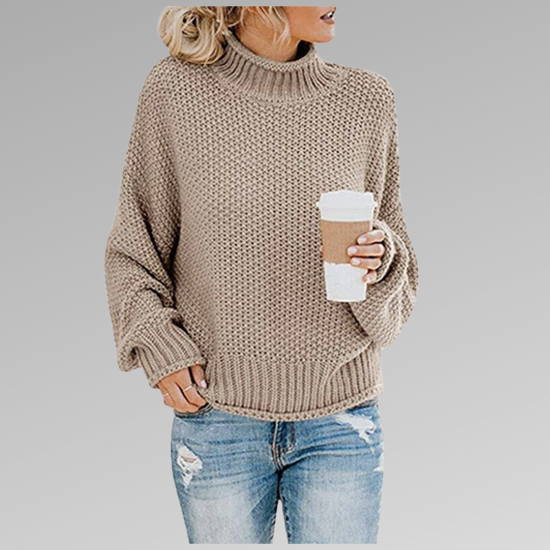 NOUVEAU RICHE Bersh | Damen Lockerer Strickpullover für den Winter Beige