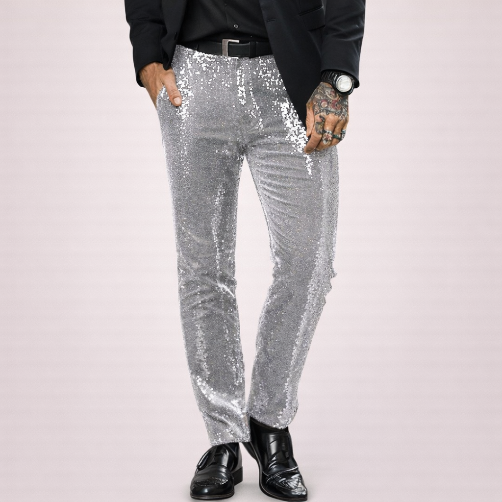 NOUVEAU RICHE Calvin | Stylische Herren Paillettenhose