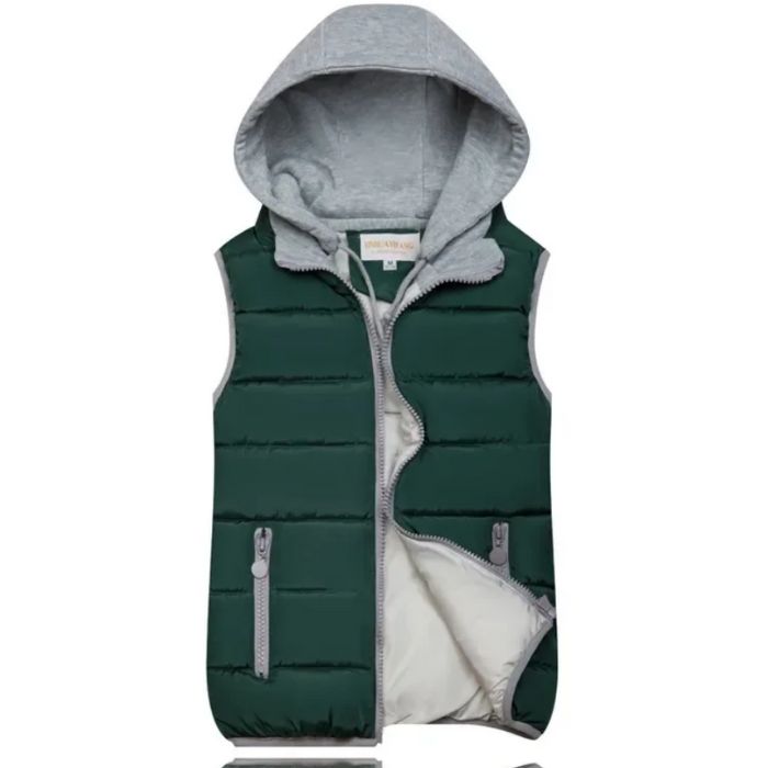 NOUVEAU RICHE Damen Weste – Bequeme Heidi-Stil Kapuzenweste für Frostige Tage Grün