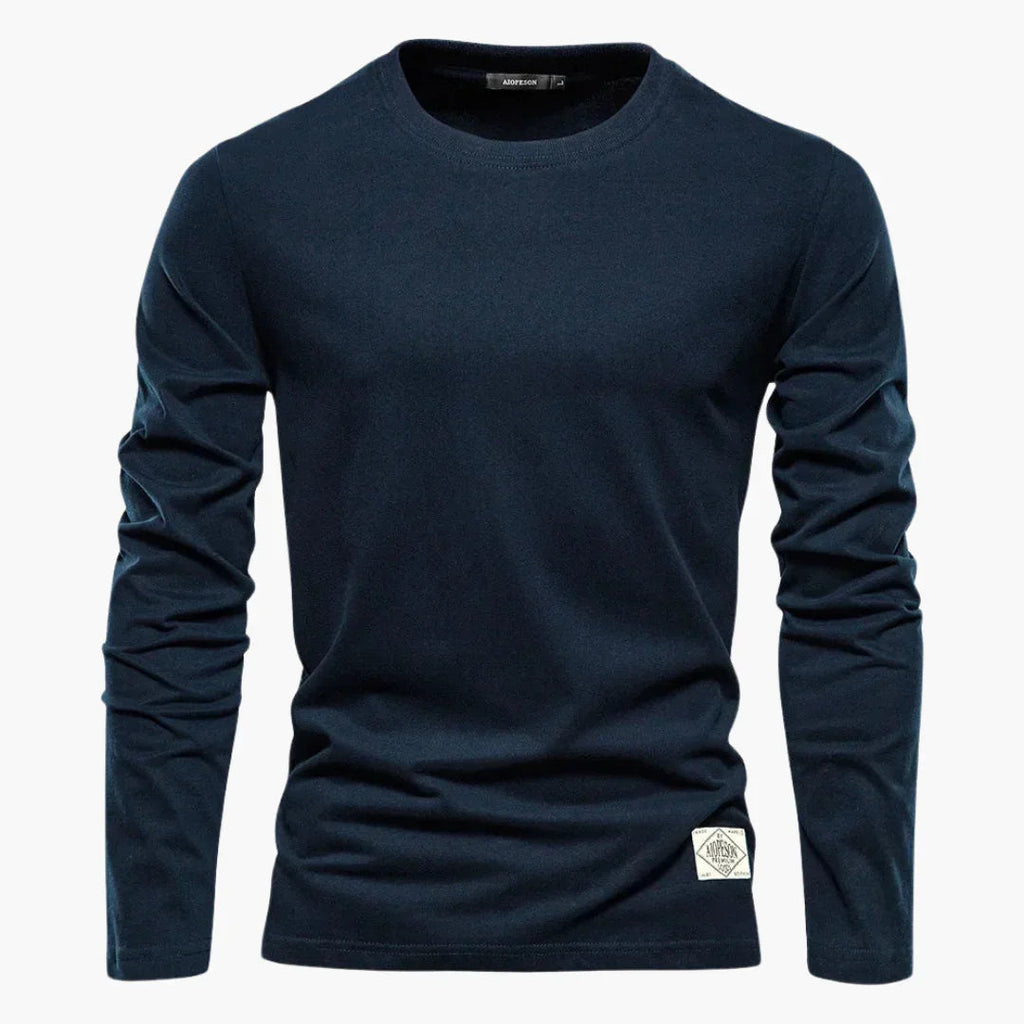 NOUVEAU RICHE Langarmshirt Herren Tailliert Elegant Vielseitig Für Büro Marineblau