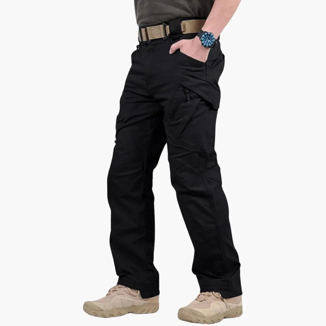 NOUVEAU RICHE Outdoorhose Herren Mit Strukturierte Oberfläche Verstellbar Schwarz