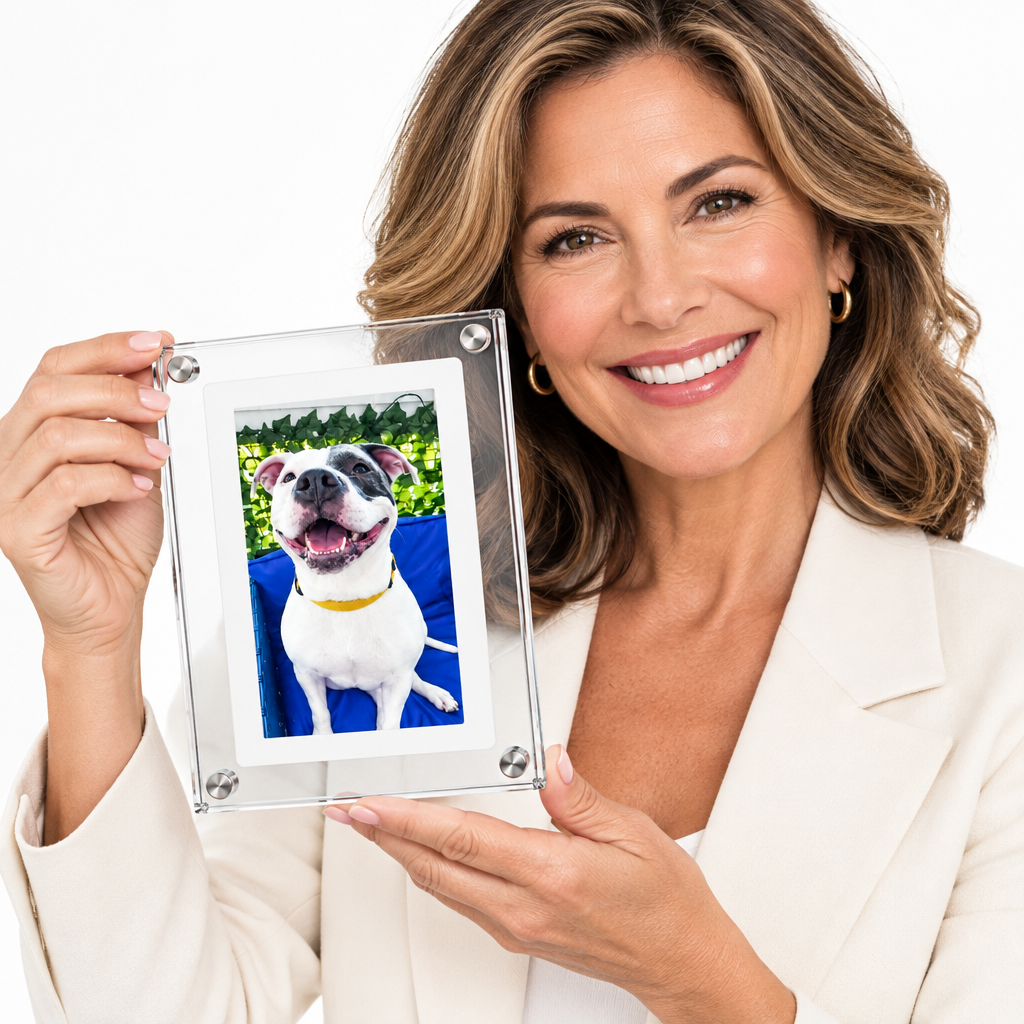 Digital billedramme – Digital fotoramme med video og lyd, personlig gave med minder, 12,5 eller 17,5 cm – GlowFrame
