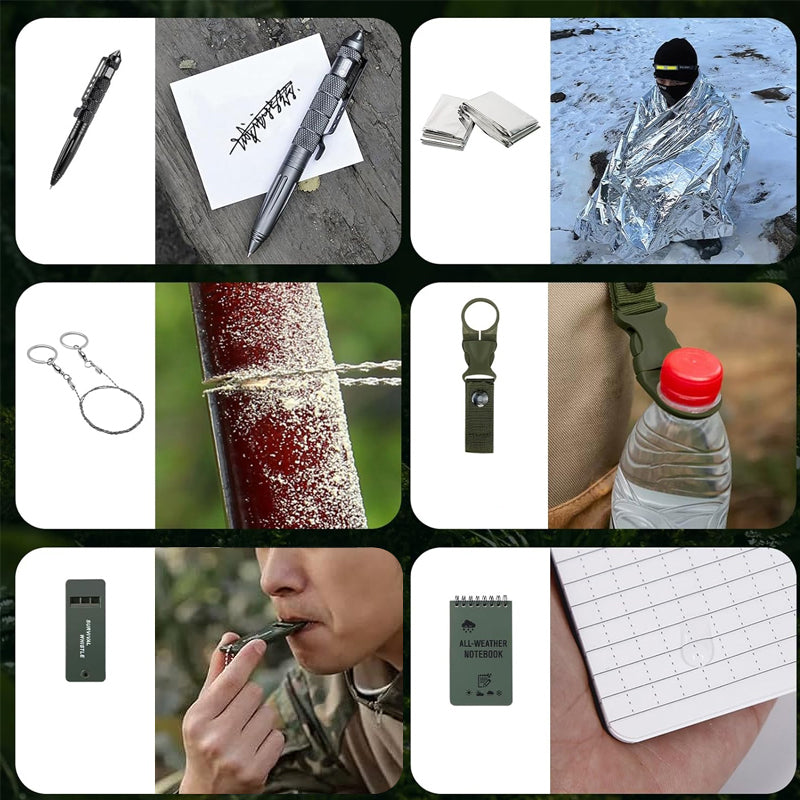 NOUVEAU RICHE Outdoor-Survival-Adventskalender 24 Tage – Adventskalender mit Camping-Gadgets & Werkzeug für Abenteurer