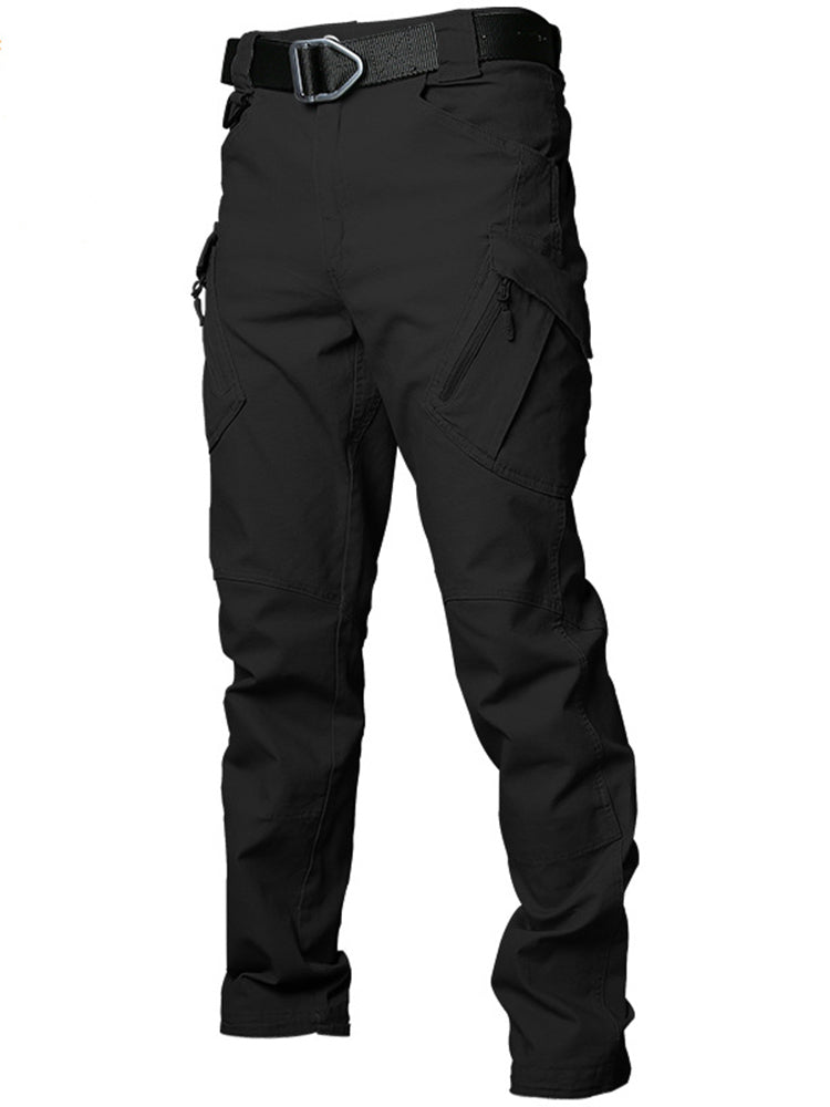 NOUVEAU RICHE Multitaschen Outdoor Gerade Bein Taktische Hose Slim Fit Aus 97 Prozent Baumwolle Mit Stretch Und Atmungsaktivem Stoff Für Herren Schwarz
