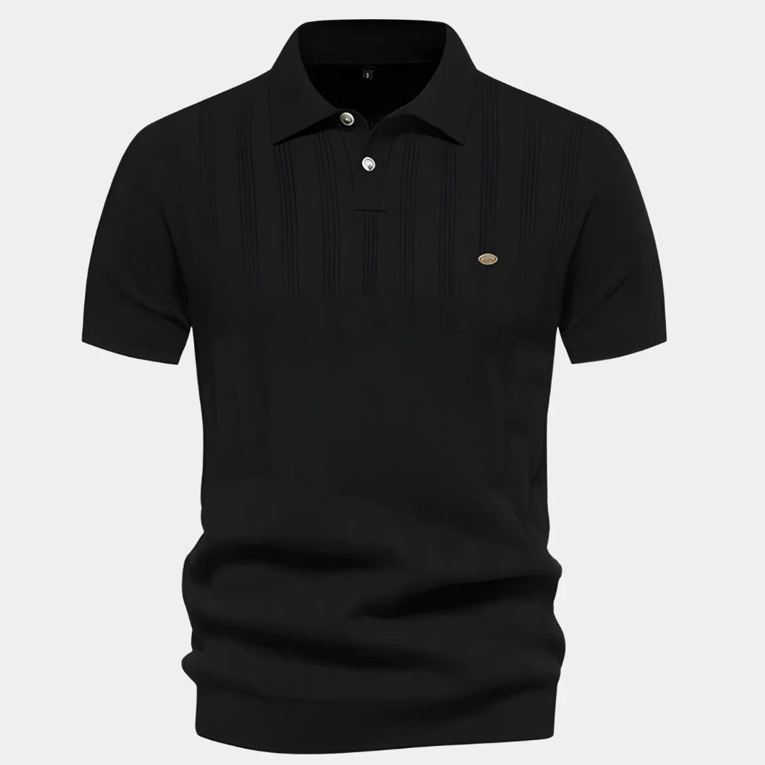 NOUVEAU RICHE Polohemd Slim Fit Herren Atmungsaktives Material Vielseitig Schwarz