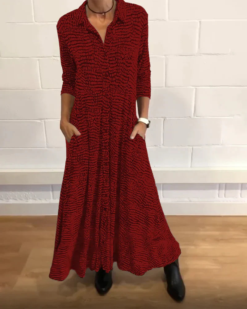 NOUVEAU RICHE Kleid Leichter Stoff Sommerkleid Bequeme Passform Frühsommer Rot
