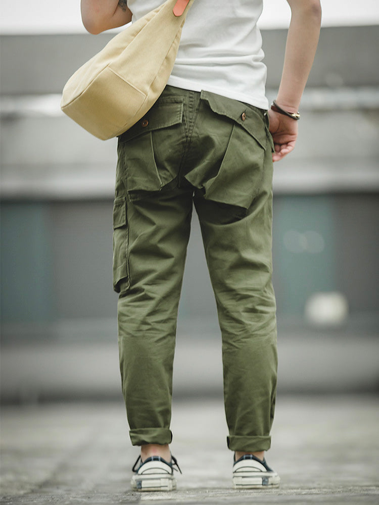 NOUVEAU RICHE Herren Cargo Hosen Mit Einzigartigen Asymmetrischen Taschen Aus 100 Prozent Baumwolle Schmaler Schnitt Mittlere Leibhöhe Mit Reißverschluss Und Knopfverschluss Ideal Für Alltag Und Freizeit Oliv
