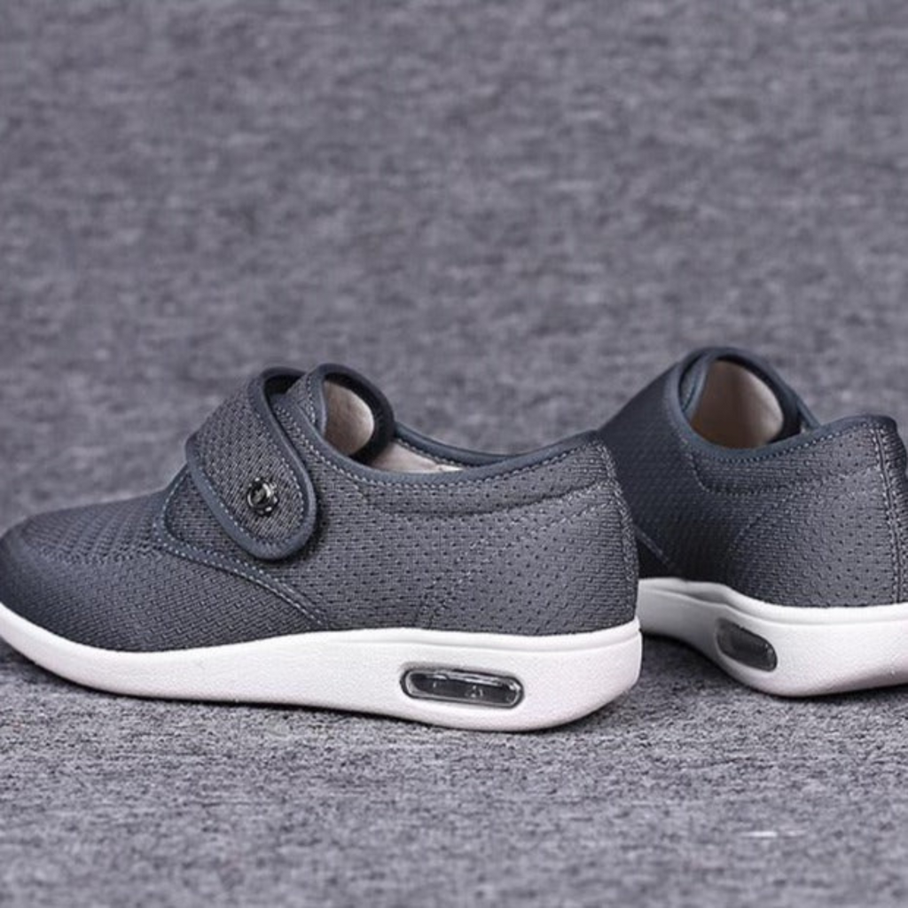 NOUVEAU RICHE Zahara | Trendy Breite Diabetische Schuhe Grau