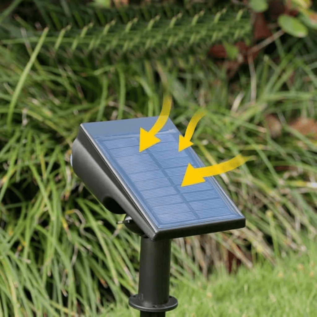 NOUVEAU RICHE Wasserdichter Solar-Gartenstrahler – Verstellbarer LED-Spot für Aussen mit 3 Helligkeitsstufen, IP65, Dämmerungsautomatik