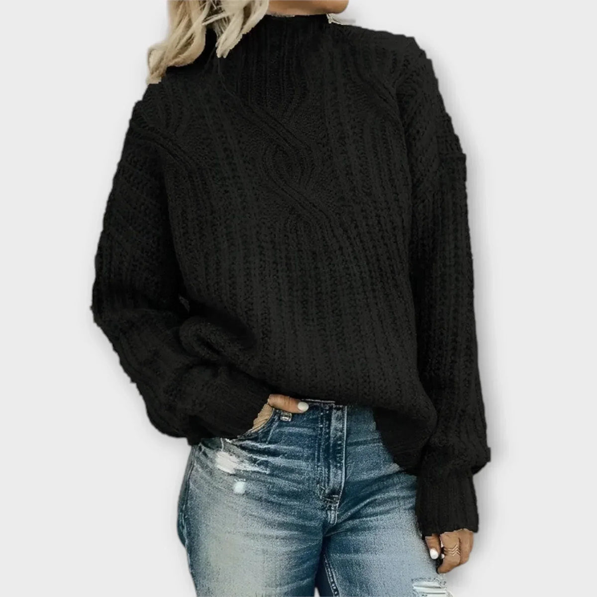 Parsha | Damen Pullover | Strukturiertes Zopfmuster mit Rippbesatz