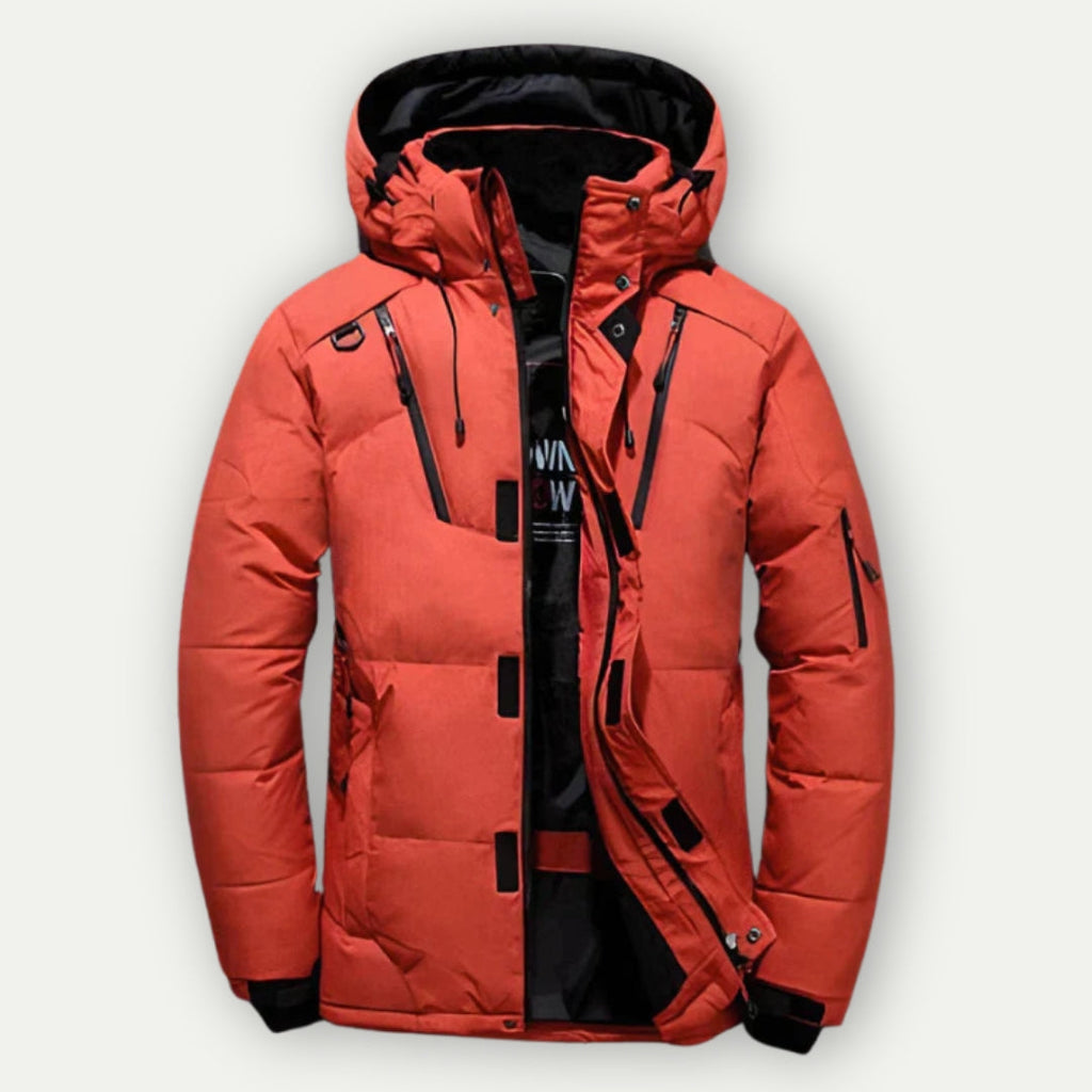 NOUVEAU RICHE Leichte Daunenjacke für Herren mit wasserabweisender Funktion und optimaler Wärmeisolierung Orange