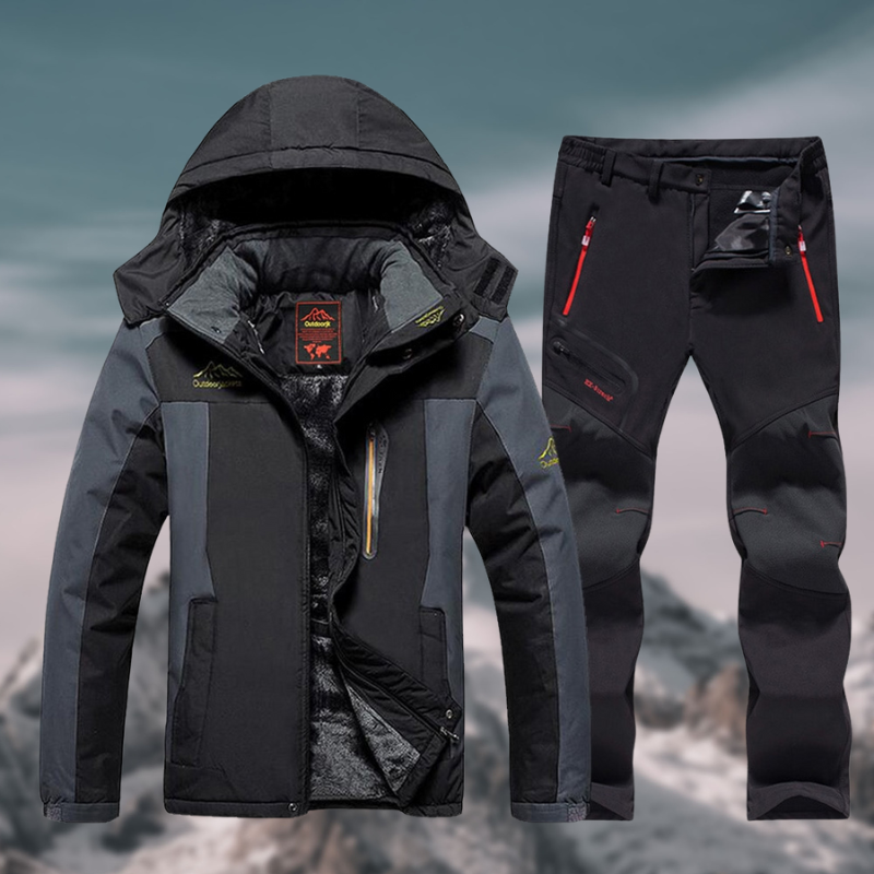 NOUVEAU RICHE Herren Winter Set Jacke Hose Wasserdicht Atmungsaktiv Schwarz