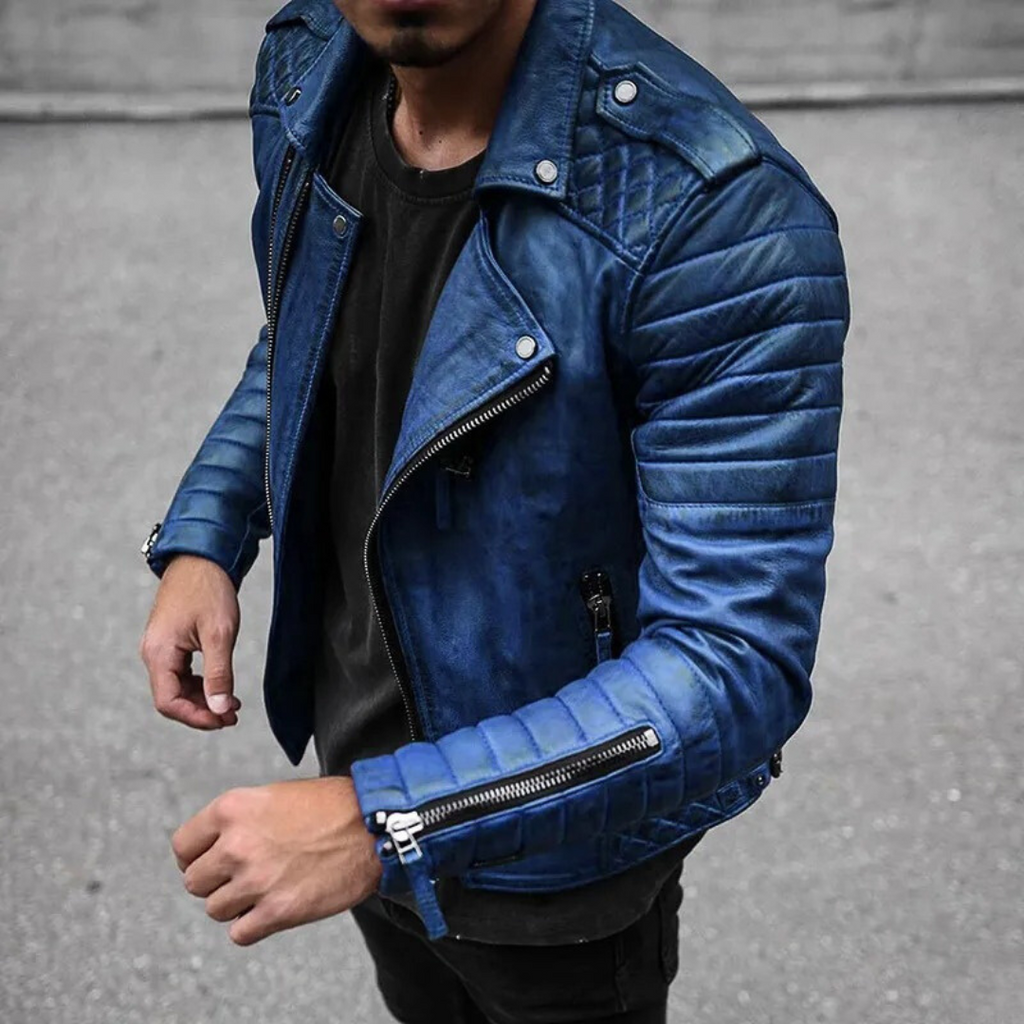 NOUVEAU RICHE Herren Kombination Aus Komfort Und Eleganz Exklusive Jacke Blau