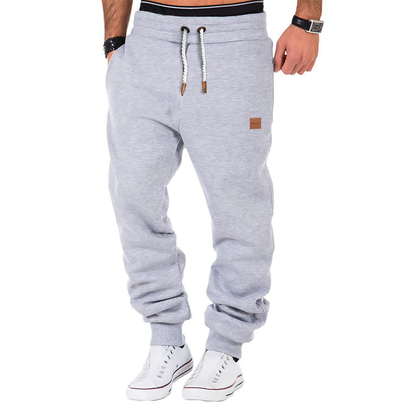 NOUVEAU RICHE Max Comfort | Herren Einfarbige Jogginghose mit Kordelzug und elastischem Bund Hellgrau