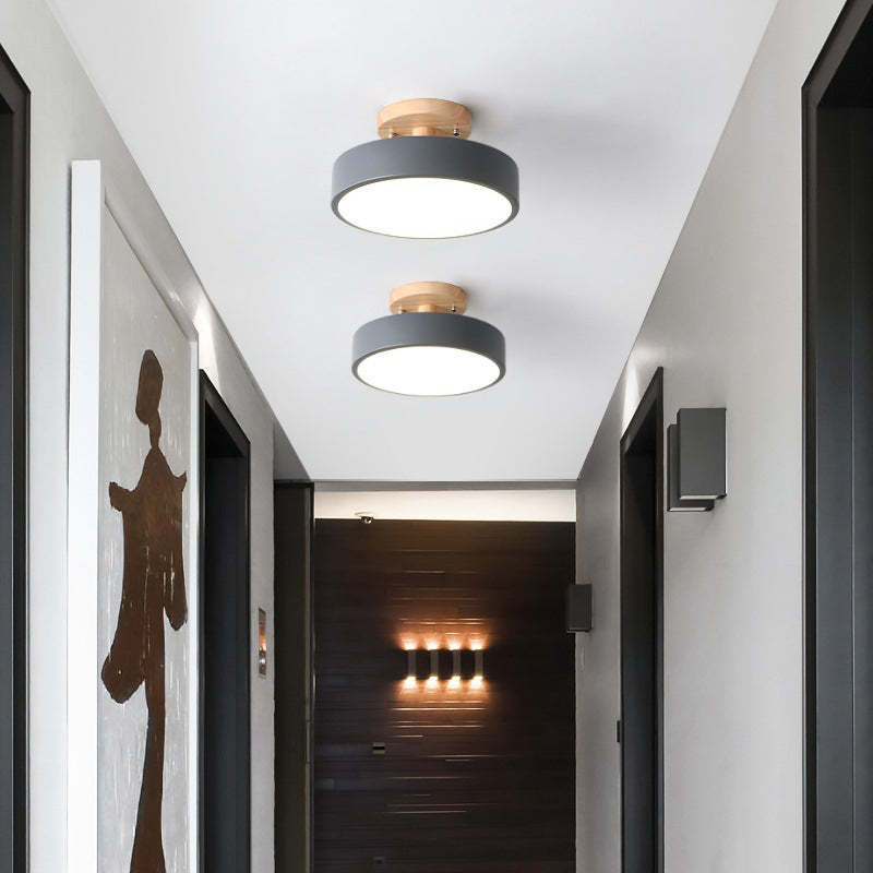 NOUVEAU RICHE Moderne LED-Deckenleuchte – Deckenlampe aus Holz & Acryl für Schlafzimmer, Esszimmer & Wohnzimmer, 5 Farben – LunaLux Grau
