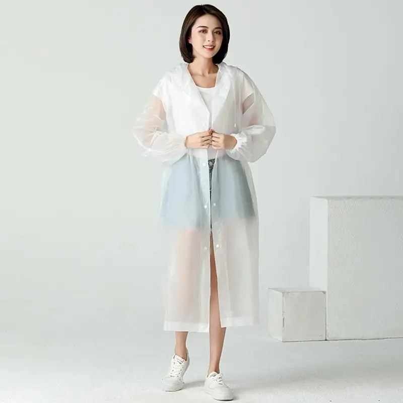 NOUVEAU RICHE Frauen Männer Mit Kapuze Regen Mantel Undurchlässig Verdickt