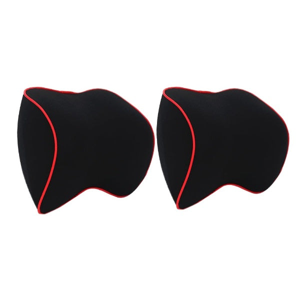 NOUVEAU RICHE 2er-Pack Auto Nackenkissen – Memory Foam Nackenstütze für den Autositz, verstellbarer Riemen, waschbarer Bezug 2 Stück schwarz und rot