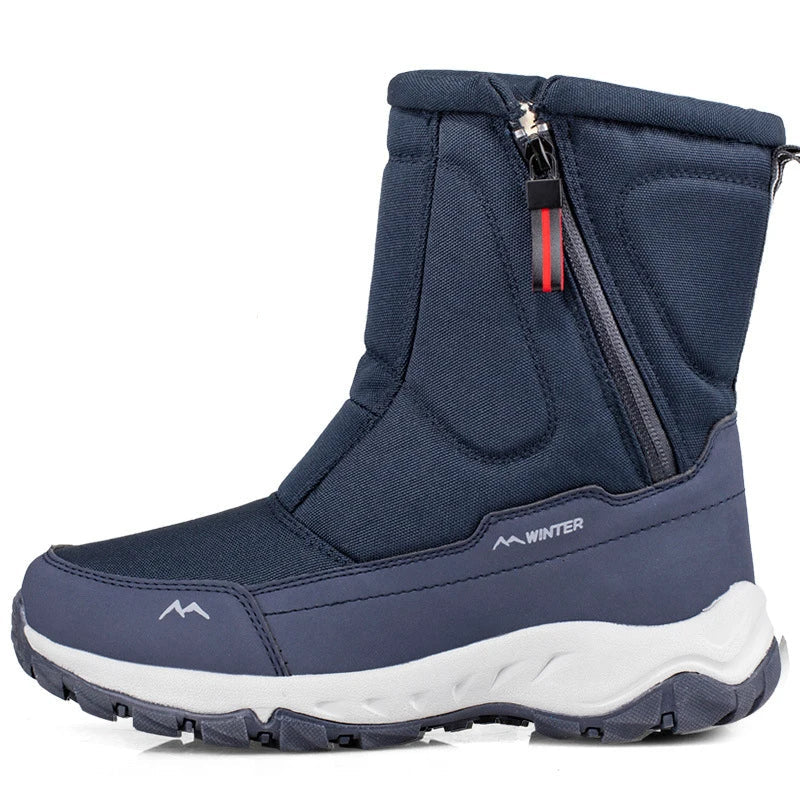 NOUVEAU RICHE Luna | Halbhohe Schneestiefel | Warme Winterstiefel Blau