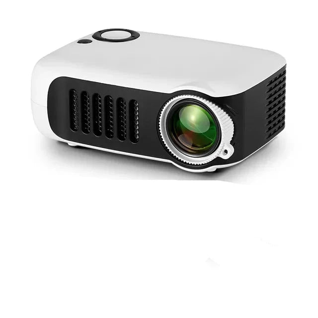 NOUVEAU RICHE Mini-Projektor tragbar – LED-Beamer bis 60 Zoll mit HDMI & Powerbank-Betrieb – für Filmabende zu Hause & draussen Weiss
