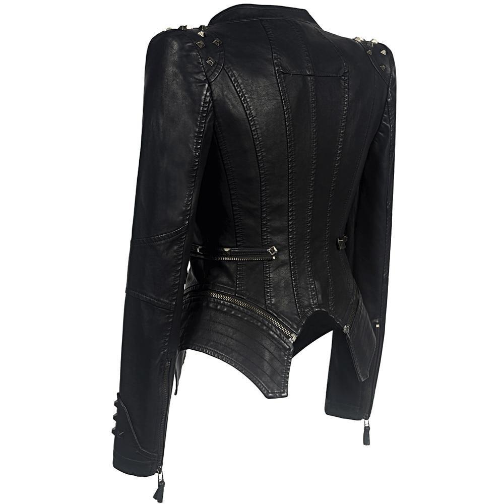 NOUVEAU RICHE Bikerjacke Schwarz Damen Schlanke Passform Modischer Look