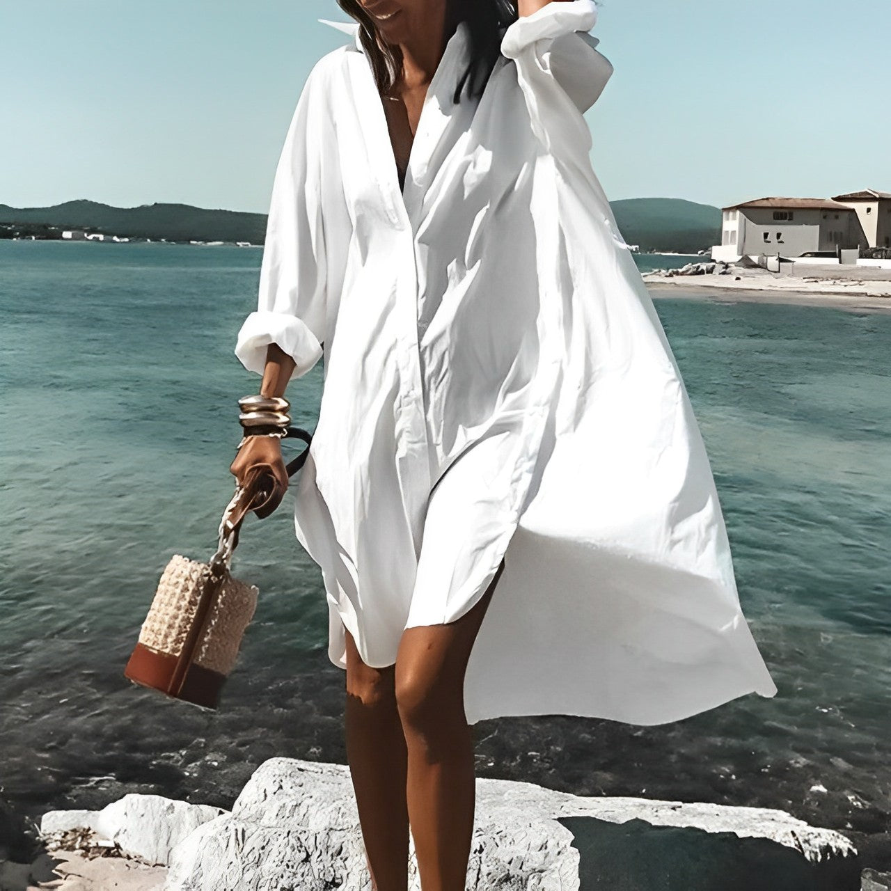NOUVEAU RICHE Kleid Leichtes Sommerkleid Weiblicher Schnitt Bequeme Passform