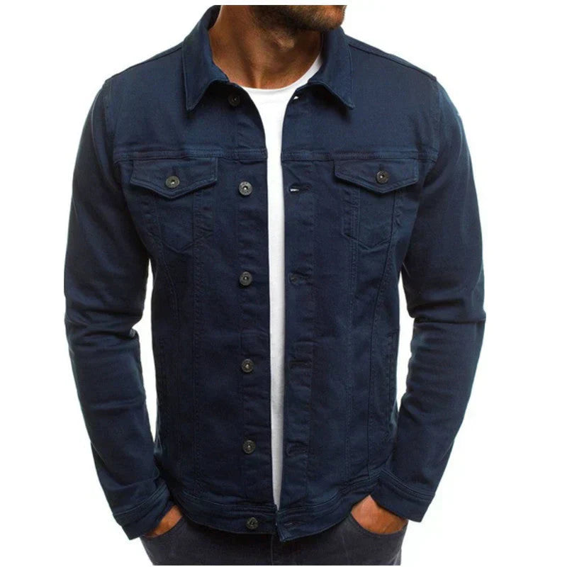 NOUVEAU RICHE Button Down Jacke Für Herren Fronttaschen Alltagstauglich Dunkelblau