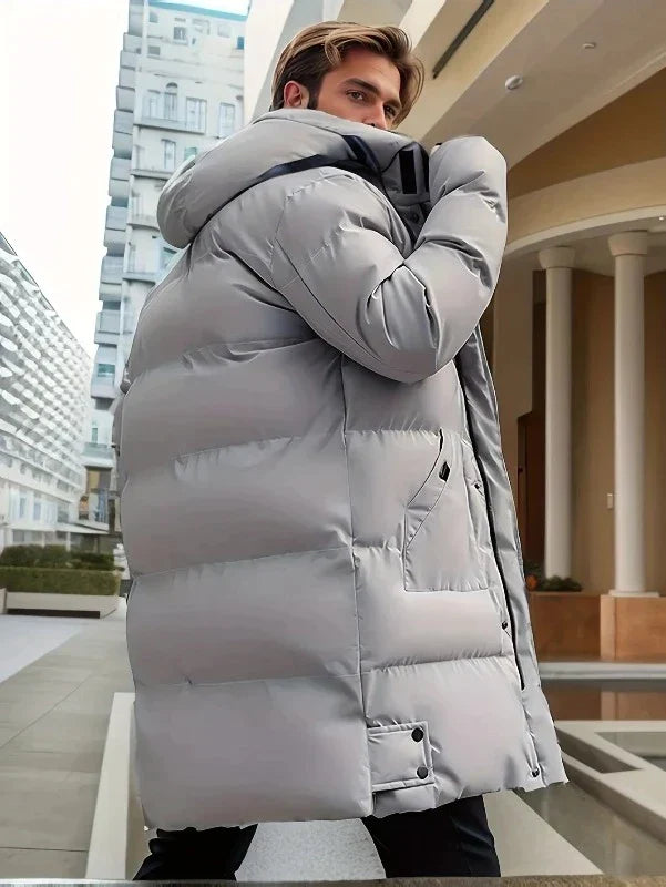 NOUVEAU RICHE Parka Jacke Herren Lange Wattierte Wasserdichte Winterjacke