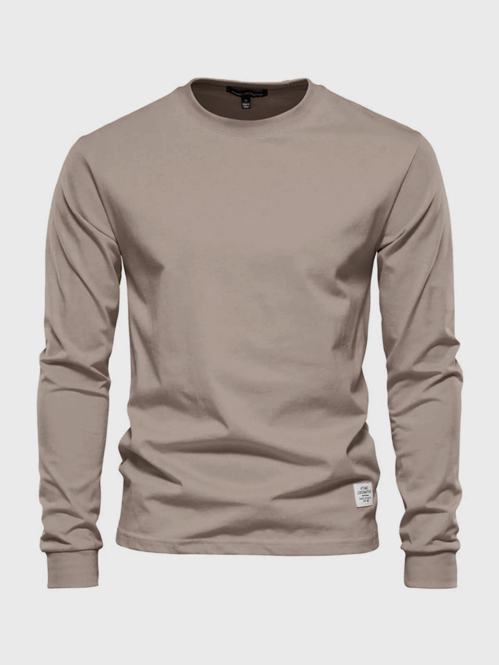 NOUVEAU RICHE Herren Baumwoll-Langarmshirt mit Rundhalsausschnitt