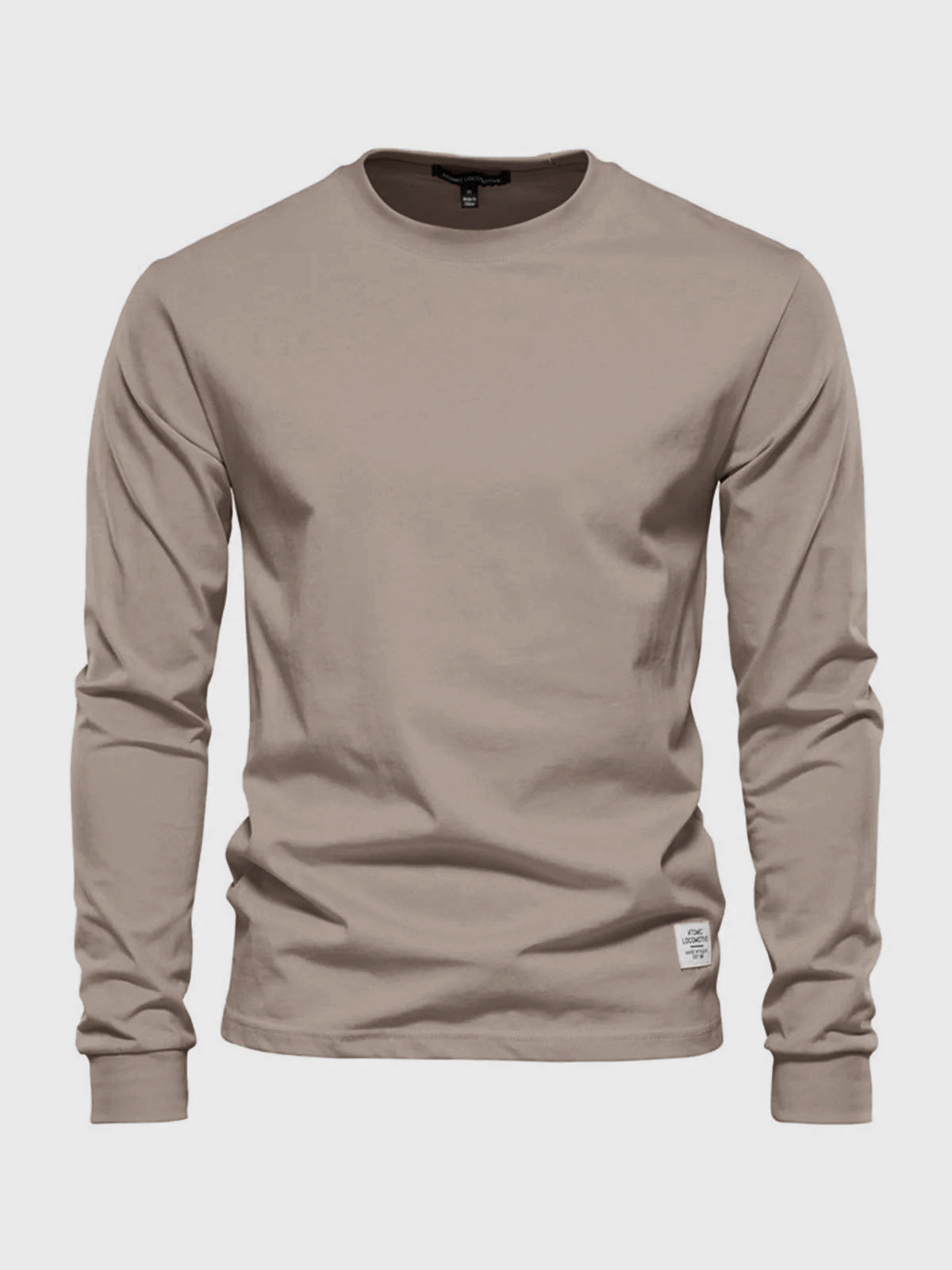 NOUVEAU RICHE Herren Baumwoll-Langarmshirt mit Rundhalsausschnitt