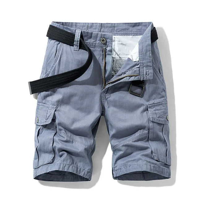 NOUVEAU RICHE Bequeme Herren Cargo-Shorts mit mehreren Taschen für Freizeit und Outdoor-Aktivitäten Blau