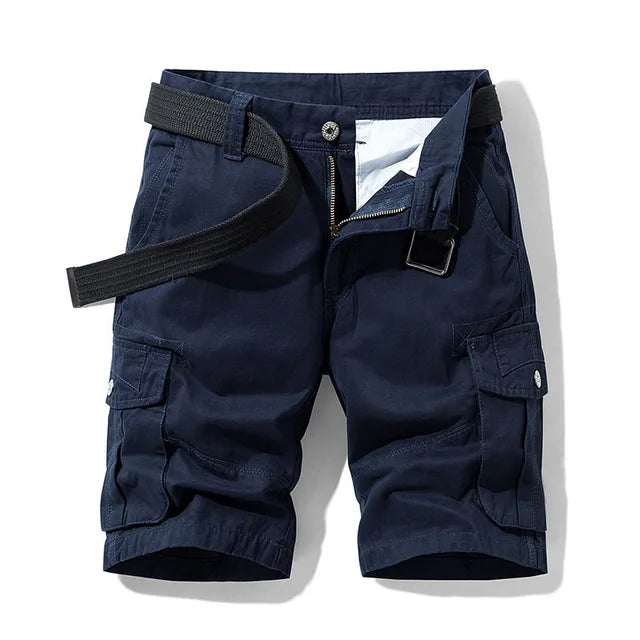 NOUVEAU RICHE Bequeme Herren Cargo-Shorts mit mehreren Taschen für Freizeit und Outdoor-Aktivitäten Marineblau