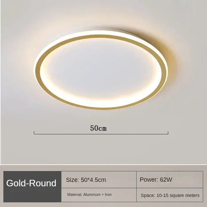 NOUVEAU RICHE Skandinavische runde Deckenleuchte – Moderne LED Deckenlampe rund, dimmbar, optional mit Fernbedienung, Ø 20–50 cm – AuroraSphere
