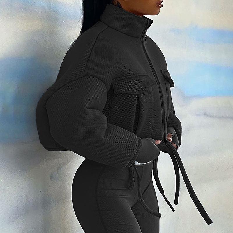 NOUVEAU RICHE Mantel Damen Modernes Stilvolles Feminines Design Vielseitig - Winterjacke - Wintermäntel Damen Schwarz