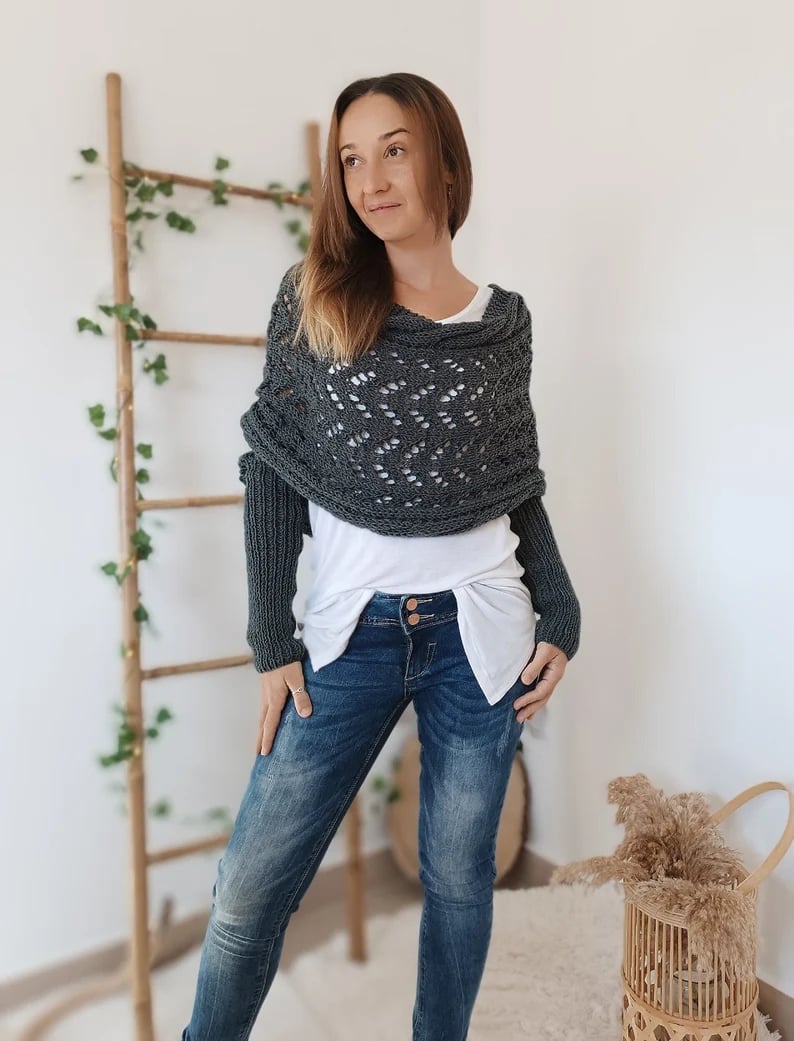 NOUVEAU RICHE Damen Strickschal Bequemer Stil Kuschelige Strickqualität