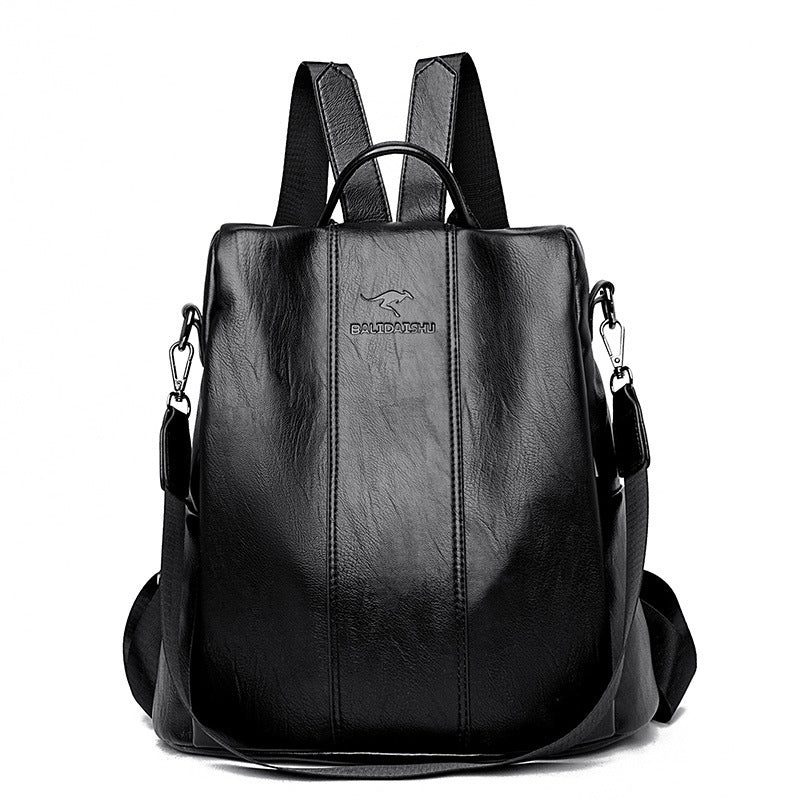 NOUVEAU RICHE Damen Moderner Rucksack Mit Zwei-Wege-Griff Diebstahlschutz - Backpack Mitternachts Schwarz