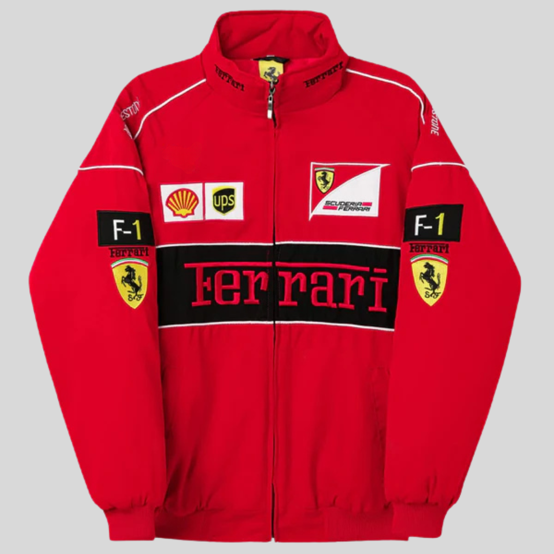 NOUVEAU RICHE Herrenjacken im Vintage Ferrari Rennstil im zeitlosen Design Rot