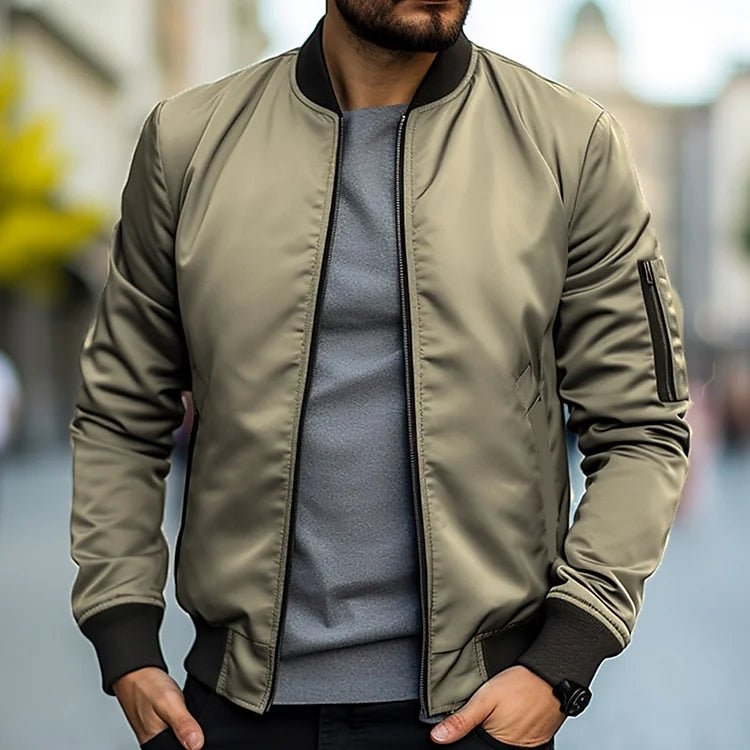 NOUVEAU RICHE Stylische Herren Bomberjacke für Freizeit und Sport – Trendige Mode für jeden Anlass Khaki
