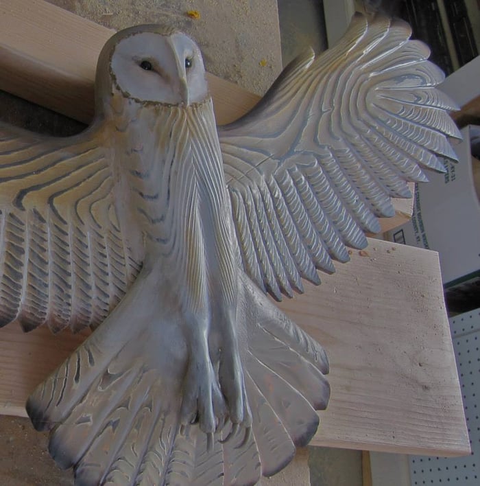 NOUVEAU RICHE Holz-Wanddekoration Eule „Majestic“ – Wanddeko aus Holz mit Maserung, Eulen Wandbild für Wohnzimmer & Flur