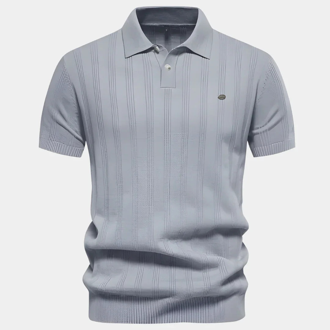 NOUVEAU RICHE Polohemd Slim Fit Herren Atmungsaktives Material Vielseitig Hellgrau
