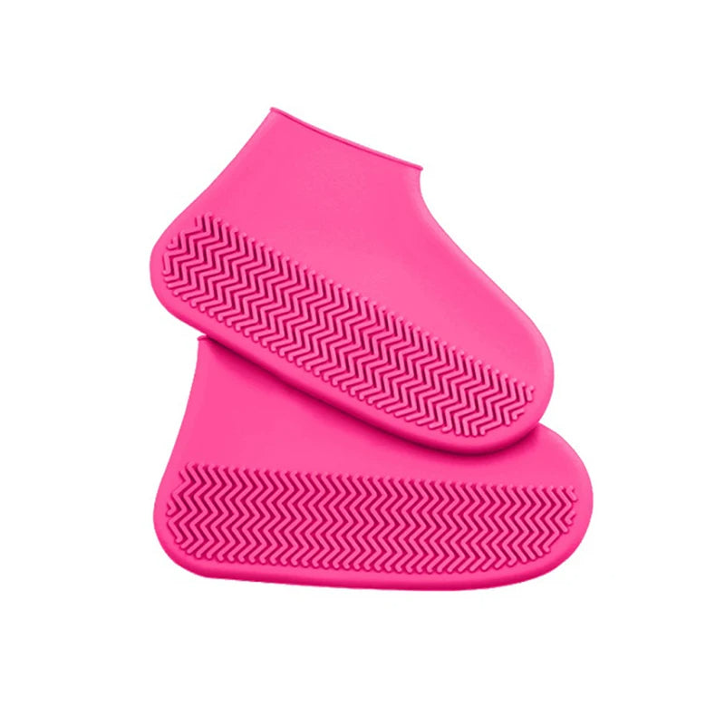 NOUVEAU RICHE Wasserdichte Schuhüberzieher – Wiederverwendbare elastische Regenüberschuhe für Spaziergänge & Velo, waschbar, 5 Farben, S–L Rosa